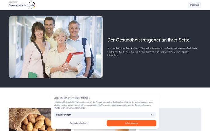 Captură de ecran a deutscher-gesundheits-fachkreis.de