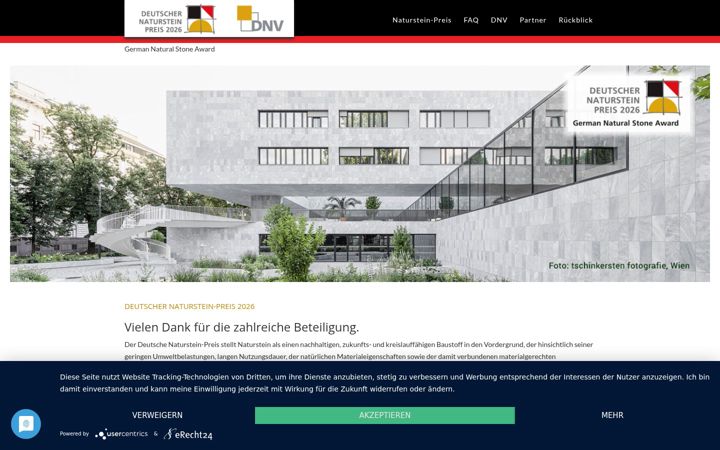 Screenshot of deutscher-natursteinpreis.de