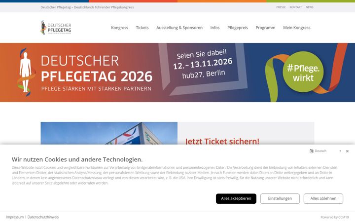 Screenshot of deutscher-pflegetag.de