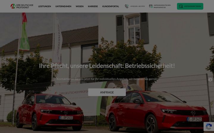 Captură de ecran a deutscher-pruefdienst.de