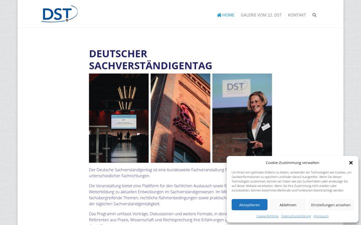 Captură de ecran a deutscher-sachverstaendigentag.de