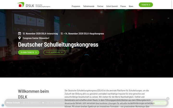 Captură de ecran a deutscher-schulleiterkongress.de