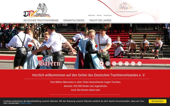Screenshot of deutscher-trachtenverband.de
