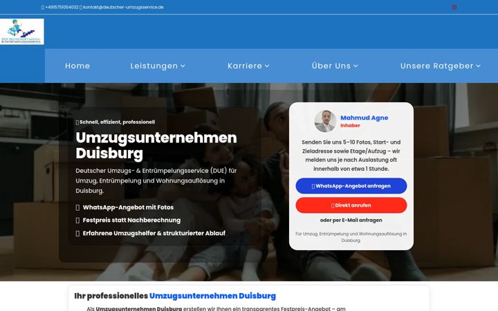 Captură de ecran a deutscher-umzugsservice.de