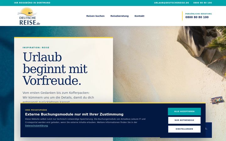 Screenshot of deutschereise.de