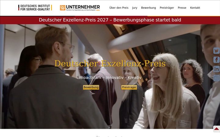Captură de ecran a deutscherexzellenzpreis.de