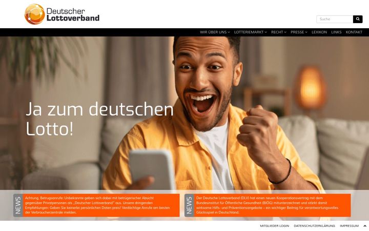 Skærmbillede af deutscherlottoverband.de