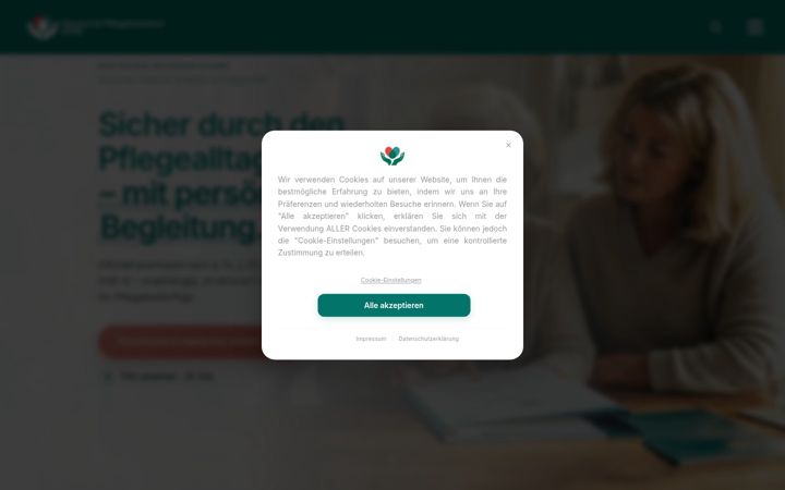 Skærmbillede af deutscherpflegebeistand.de