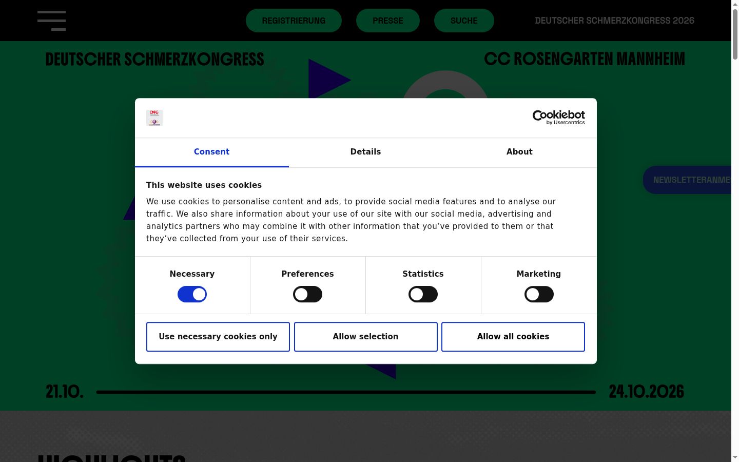 Screenshot tal-banner tal-kunsens muri qabel kwalunkwe interazzjoni