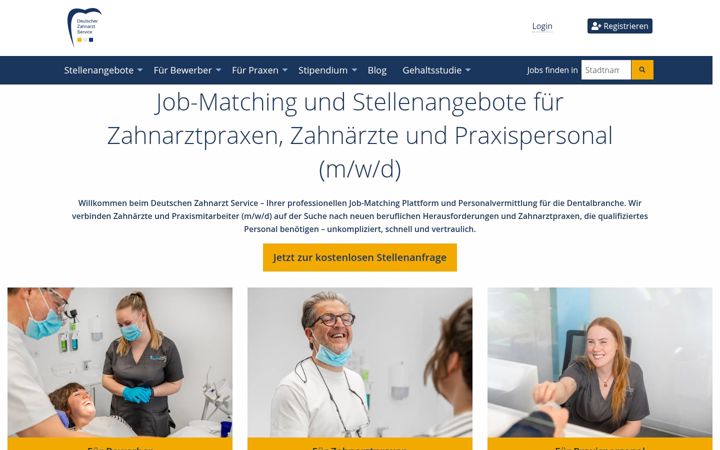 Screenshot of deutscherzahnarztservice.de