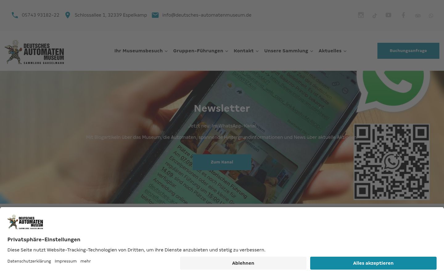 Screenshot of the consent banner shown before any interaction