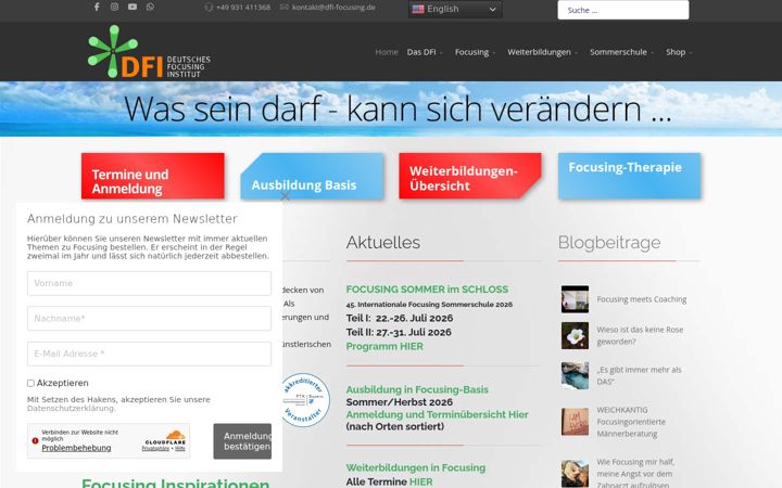 Screenshot of deutsches-focusing-institut.de