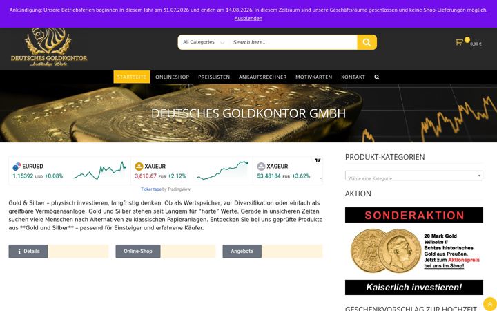 Screenshot of deutsches-goldkontor.de
