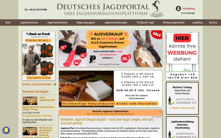 Screenshot of deutsches-jagdportal.de
