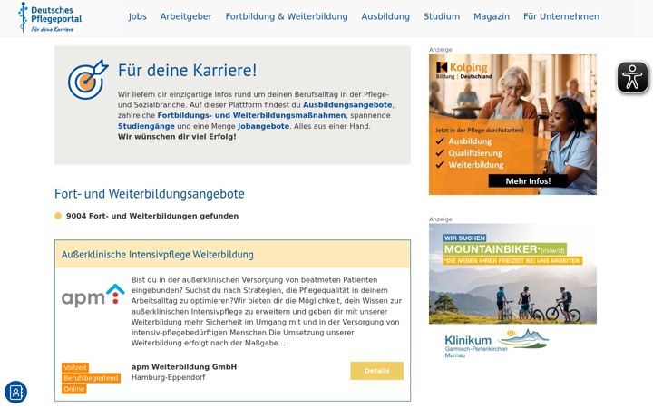 Screenshot of deutsches-pflegeportal.de
