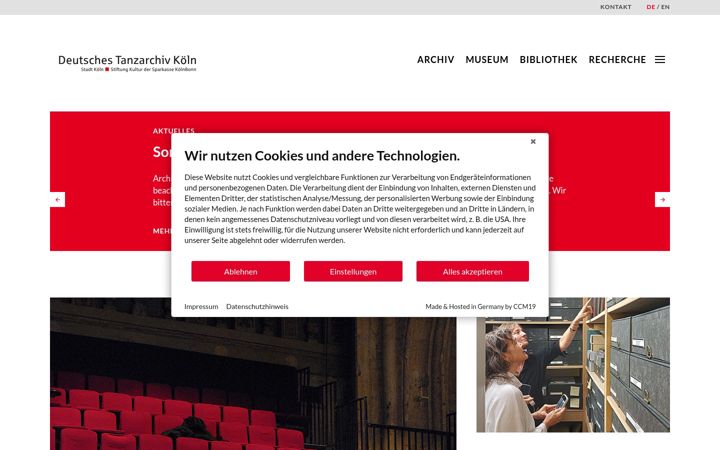 Zrzut ekranu deutsches-tanzarchiv.de