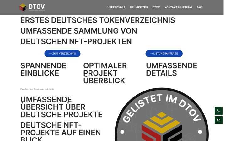 Zrzut ekranu deutsches-tokenverzeichnis.de