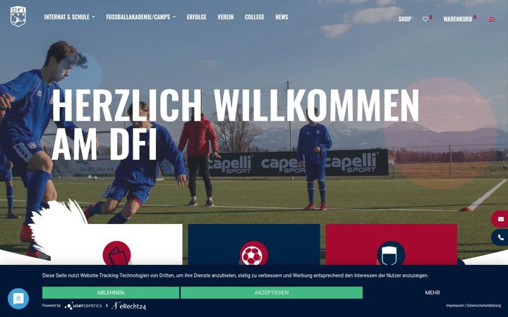Zrzut ekranu deutschesfussballinternat.de