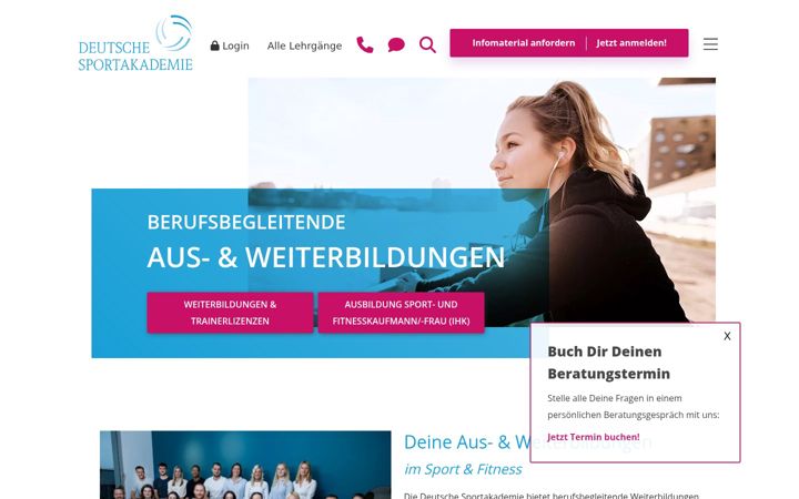 Zrzut ekranu deutschesportakademie.de