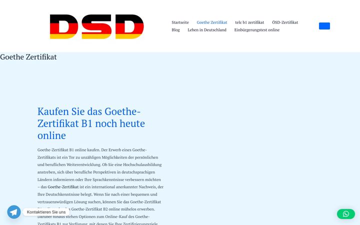 Screenshot of deutschessprachdiplom.eu