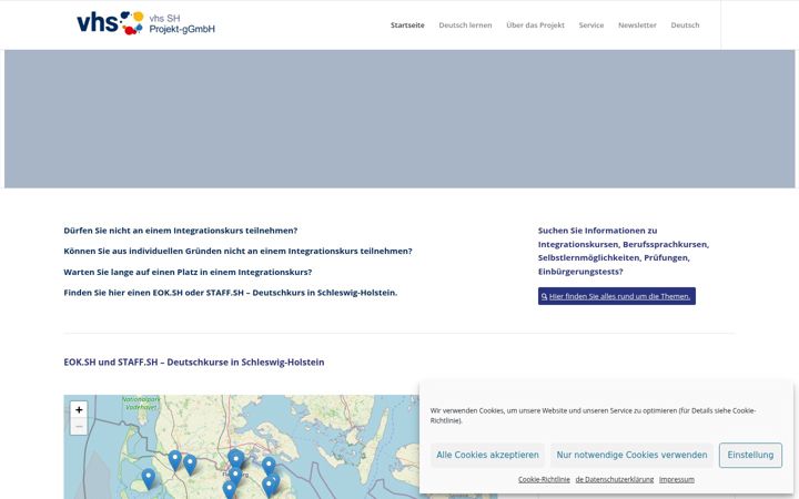 Captură de ecran a deutschkurs-sh.de