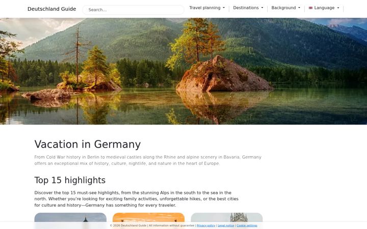 Captură de ecran a deutschland-guide.de