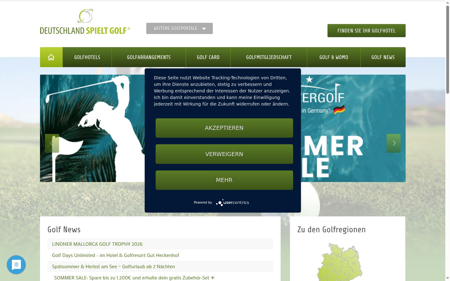 Screenshot van de toestemmingsbanner zoals getoond vóór enige interactie