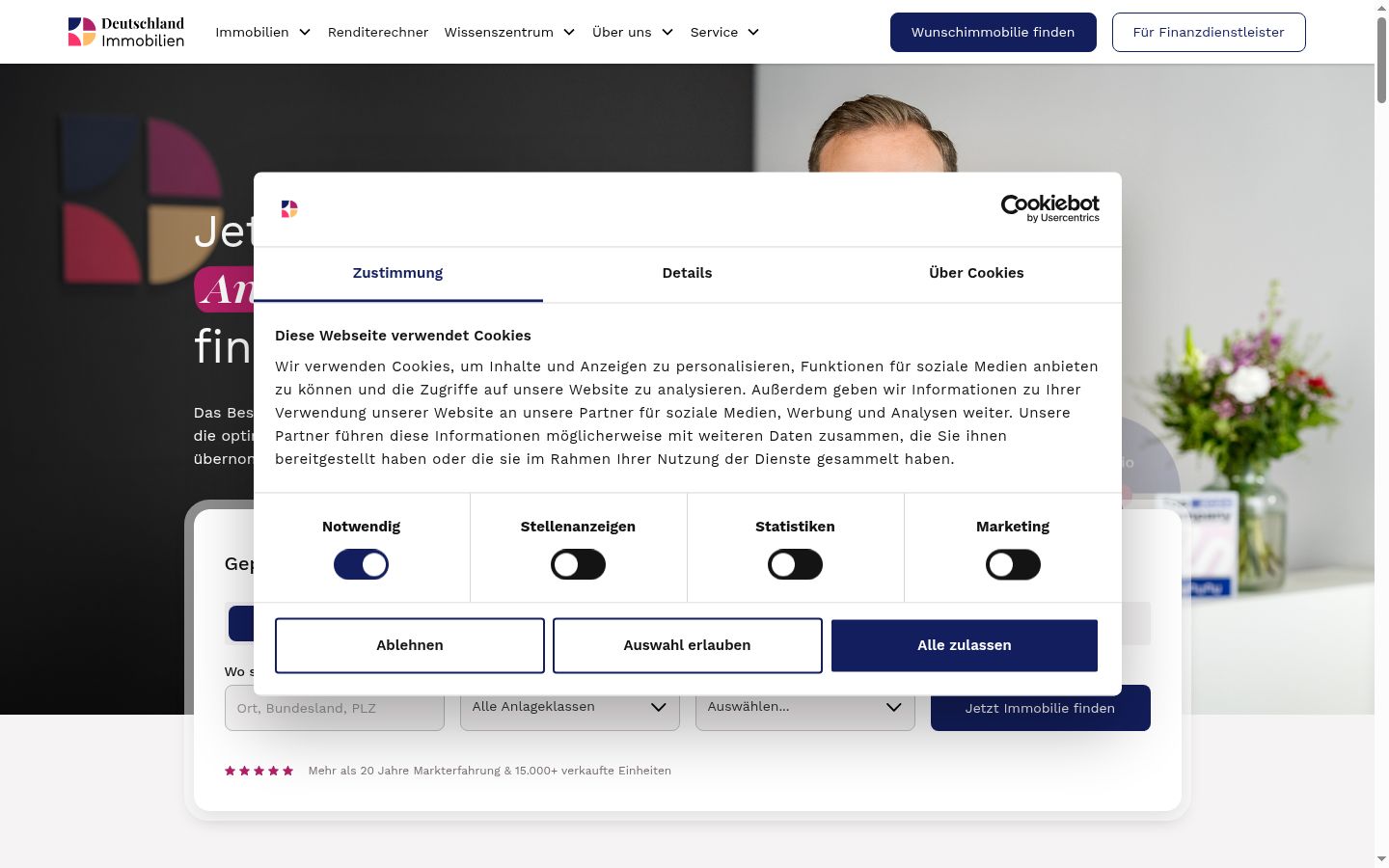 Snímka obrazovky banera súhlasu zobrazeného pred akoukoľvek interakciou