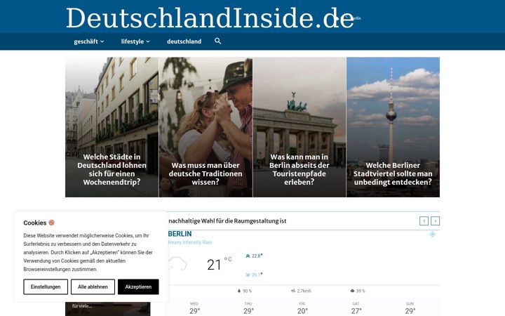 Captură de ecran a deutschlandinside.de