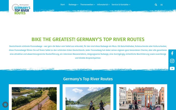 Captură de ecran a deutschlands-flussradwege.de