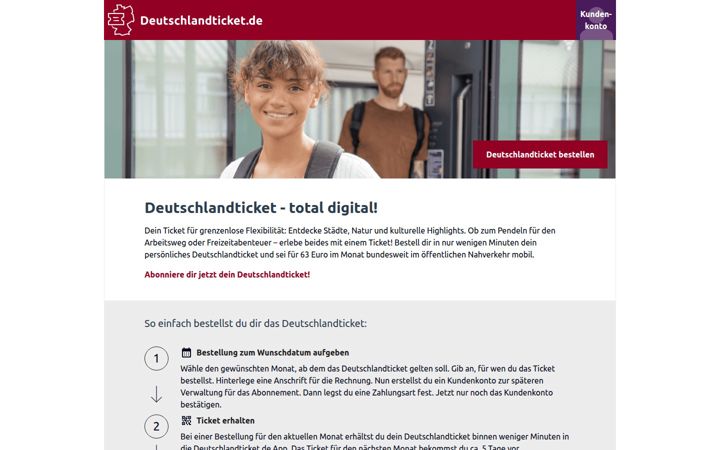Screenshot of deutschlandticket.de