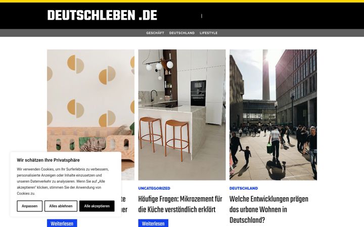 Ekrānuzņēmums no deutschleben.de