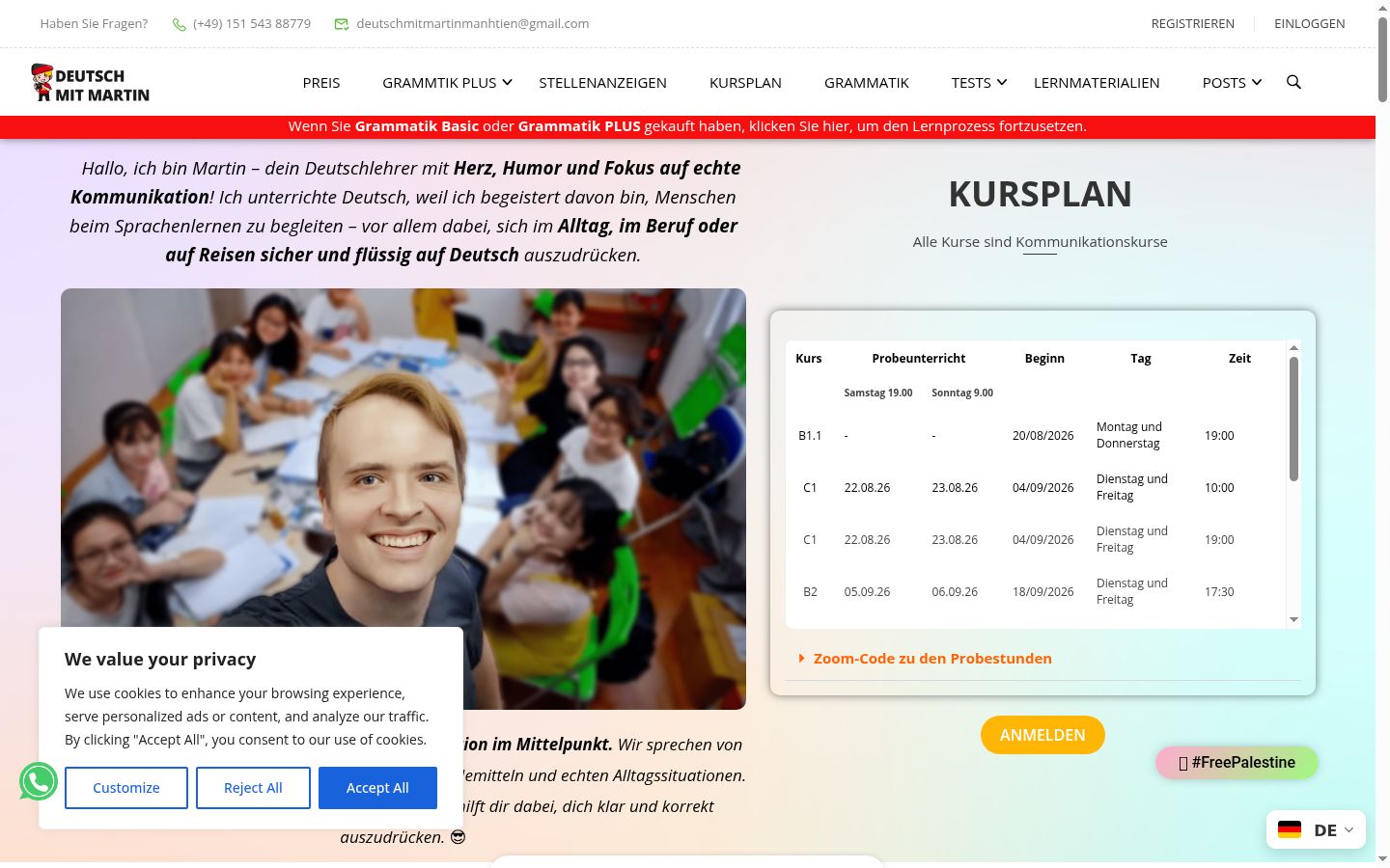 Screenshot of the consent banner shown before any interaction