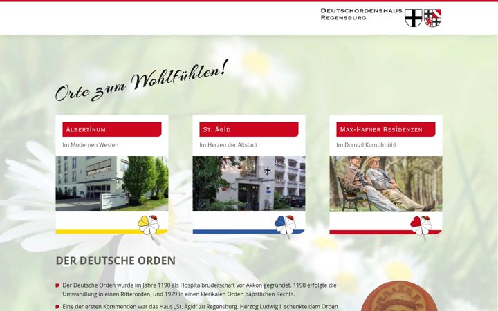 Skärmbild av deutschordenshaus-regensburg.de