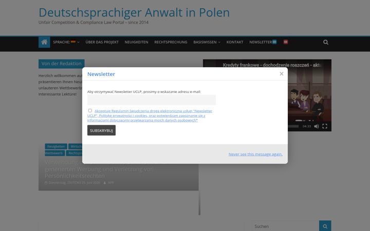 Skärmbild av deutschsprachiger-anwalt-polen.de