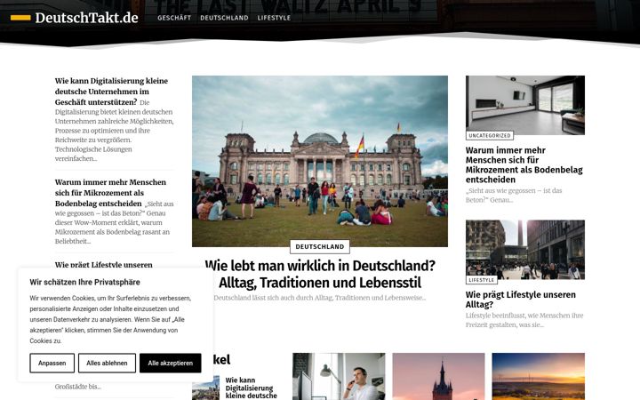 Skärmbild av deutschtakt.de