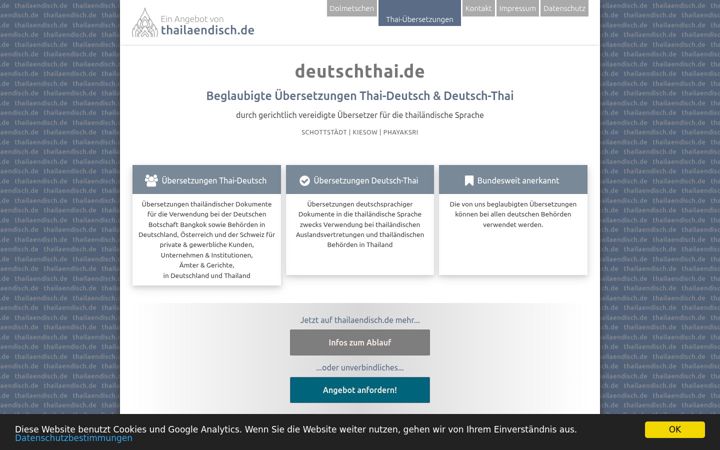 Skärmbild av deutschthai.de