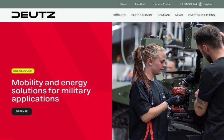 Screenshot of deutz.com