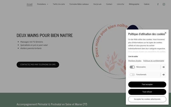 Screenshot of deuxmainspourbiennaitre.fr