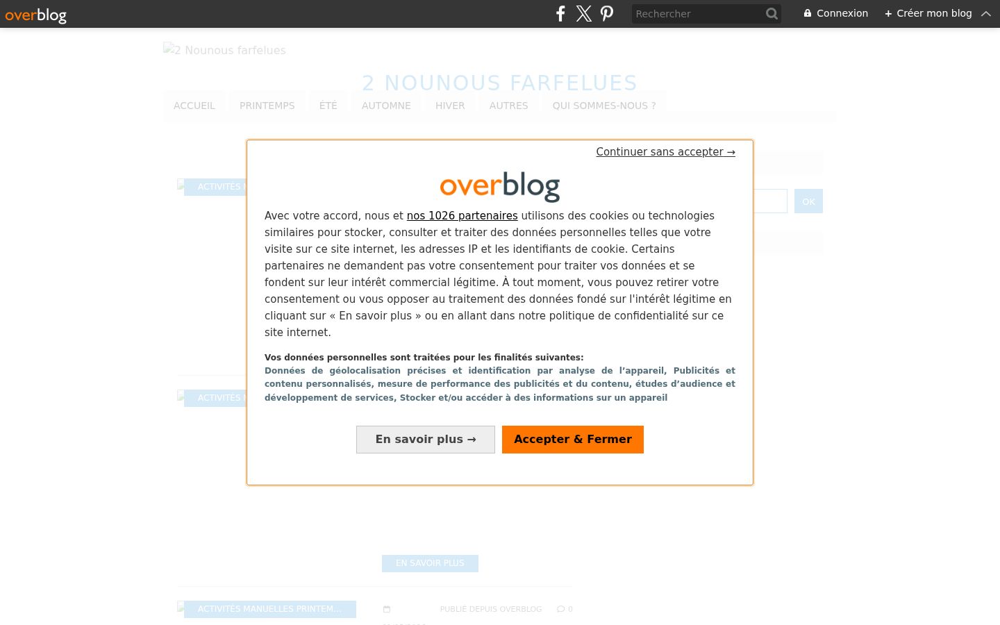 Capture d'écran de la bannière de consentement affichée avant toute interaction