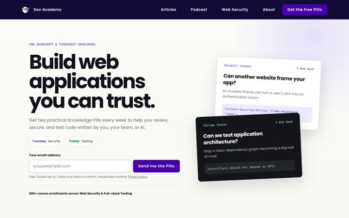 Screenshot of dev-academy.com