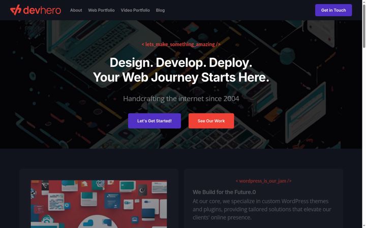 Screenshot of dev-hero.com
