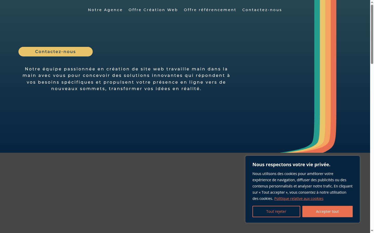 Screenshot del banner di consenso mostrato prima di qualsiasi interazione