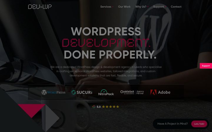 Screenshot of dev-wp.co.uk