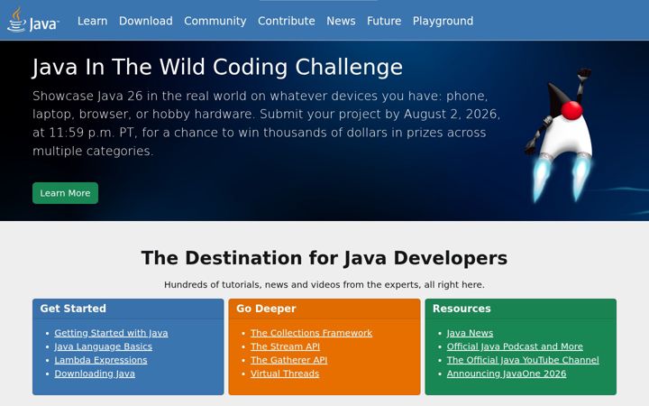 Screenshot of dev.java