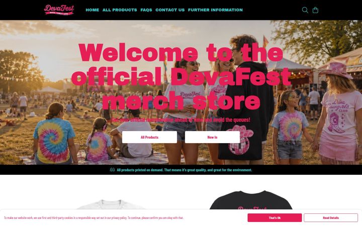 Screenshot of devafestmerch.co.uk