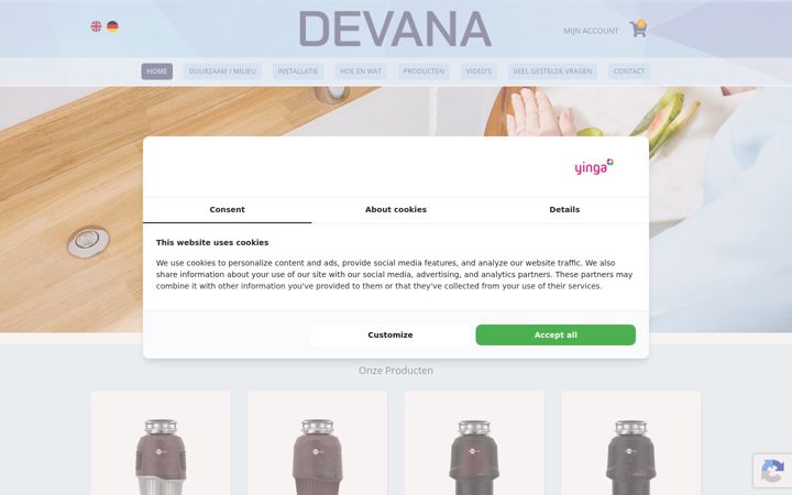 Screenshot of devana.nl