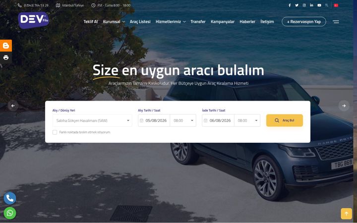 Screenshot of devarackiralama.com