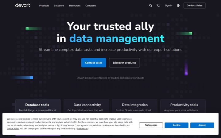 Screenshot of devart.com