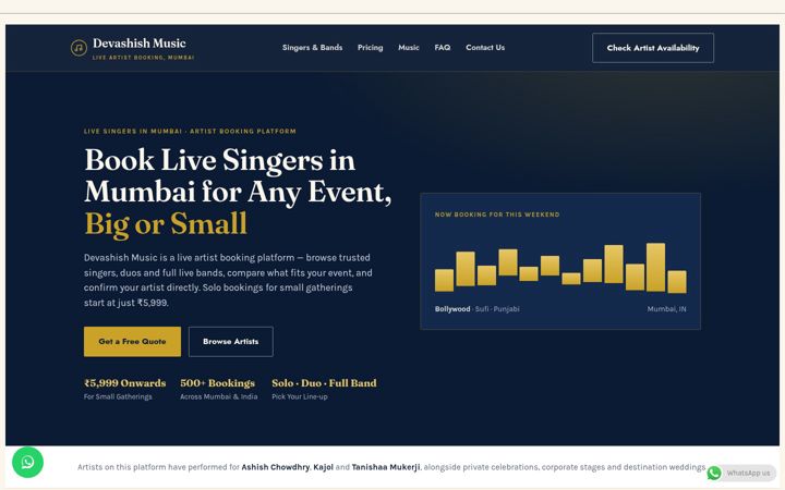 Screenshot of devashishmusic.com
